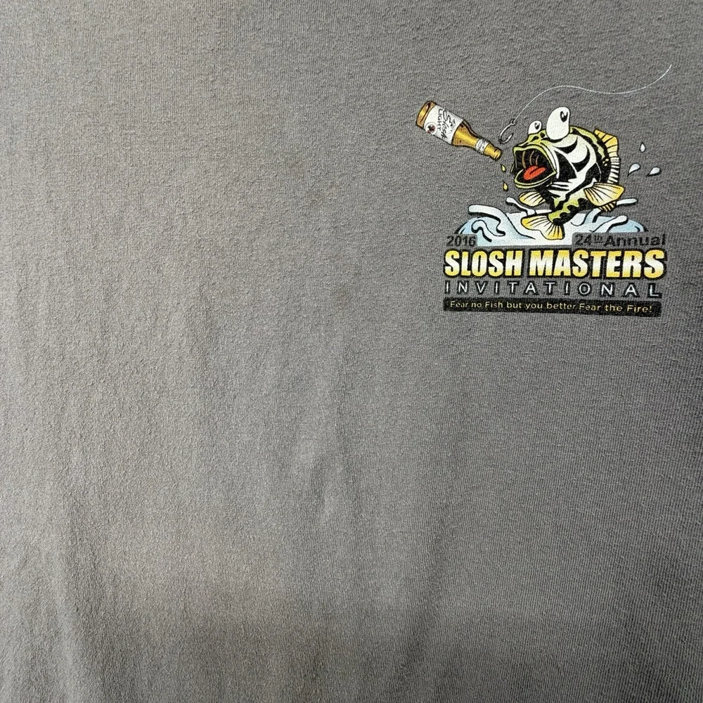 2016 Slosh Masters Invitational T-Shirt Adult Large Gray Fishing‎ Graphic Tee